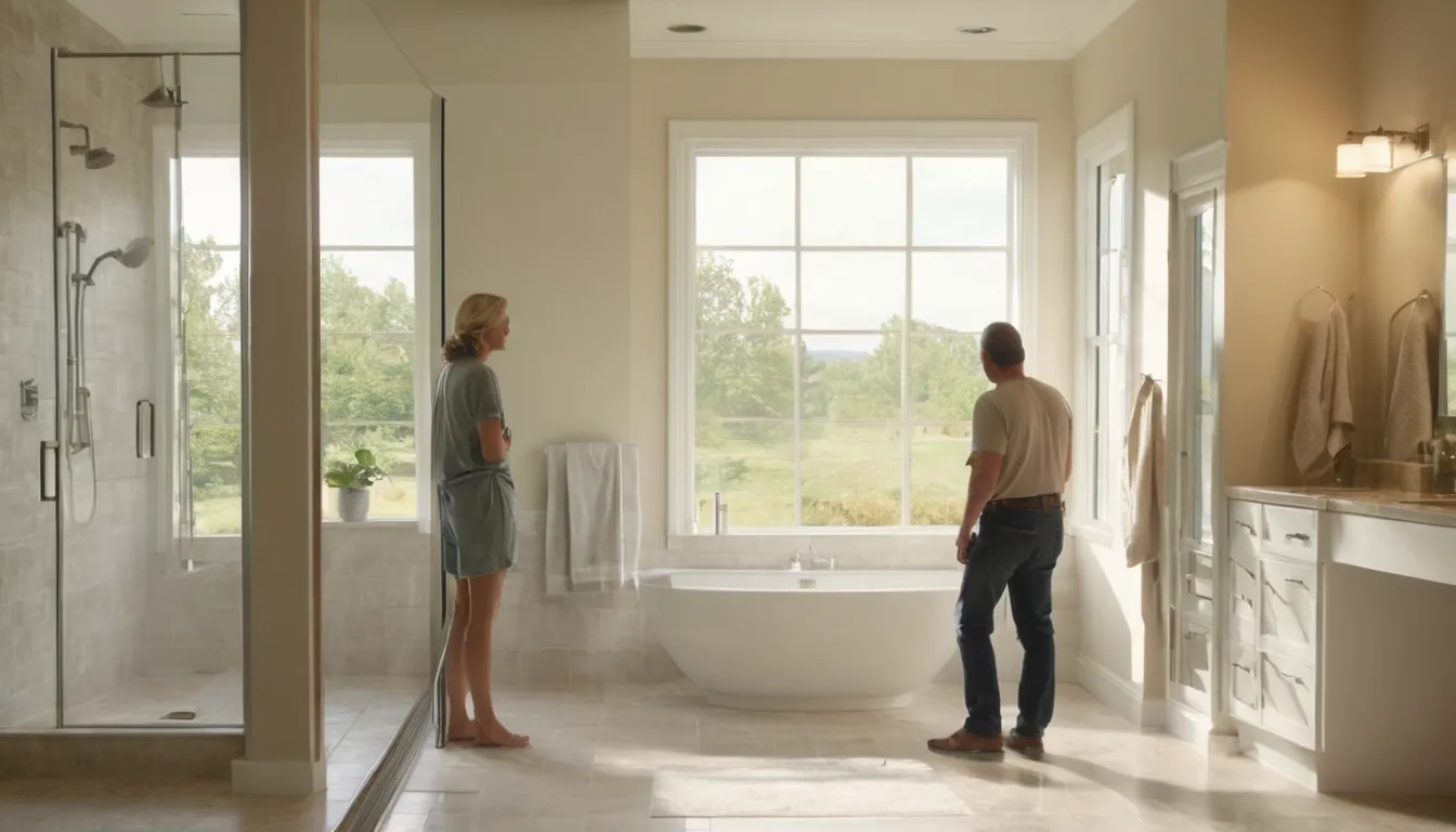 Homeowners reviewing bathroom remodel plans with a local provider near Taunton
